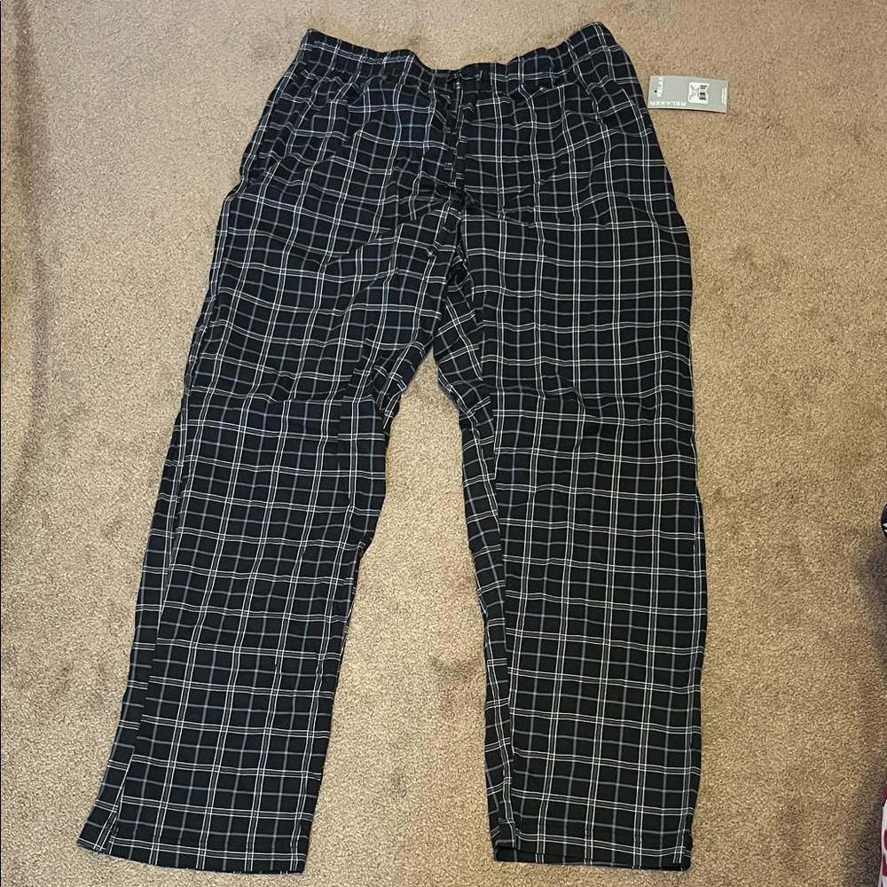 Black and White Checkered Men's Pants